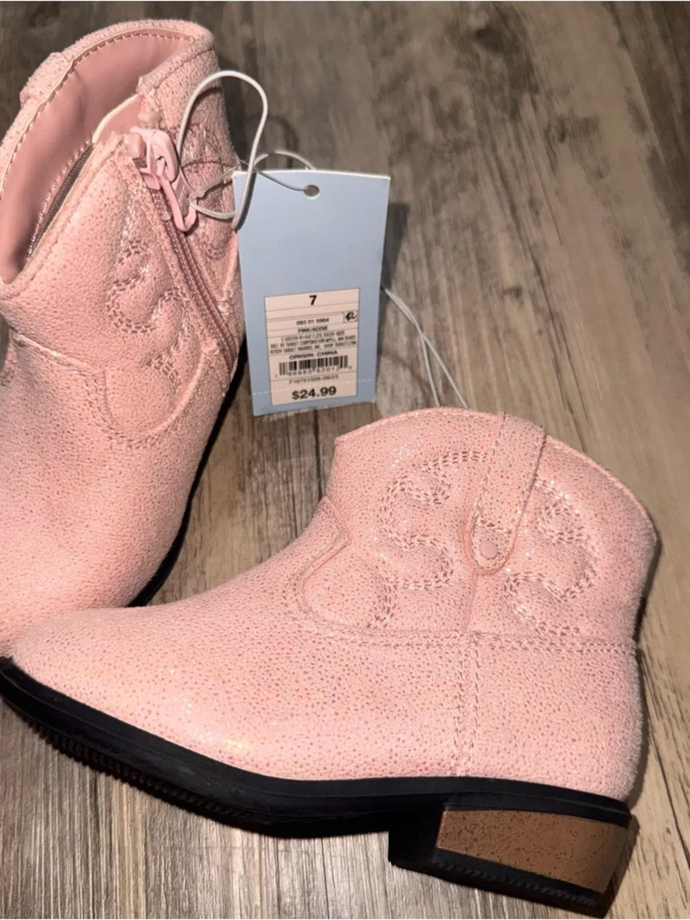 Cat & Jack Pink Glitter Toddlers' Cowboy Boots